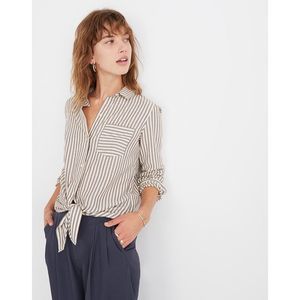 Madewell Tie-Front Shirt in Maitland Stripe